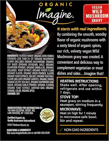 IMAGINE ORGANIC VEGAN WILD MUSHROOM GRAVY 13.5 OZ