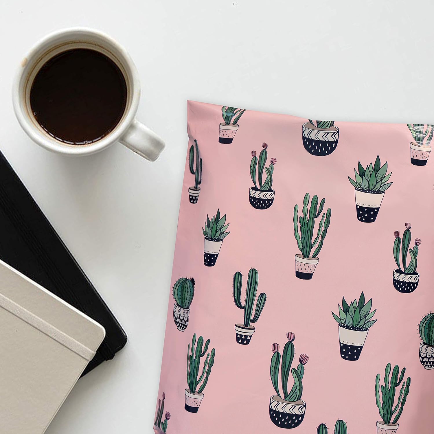 Pack It Chic - 10X13 (100 Pack) Cactus & Succulents Poly Mailer Envelope Plastic Custom Mailing & Shipping Bags - Self Seal (More Designs Available) : Office Products