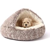 NOYAL Hooded Donut Bed, Calming Cave for Cats &amp; Small Dogs | Adjustable hood opening,Cat &amp; Dog universal,Perfect for burrowers