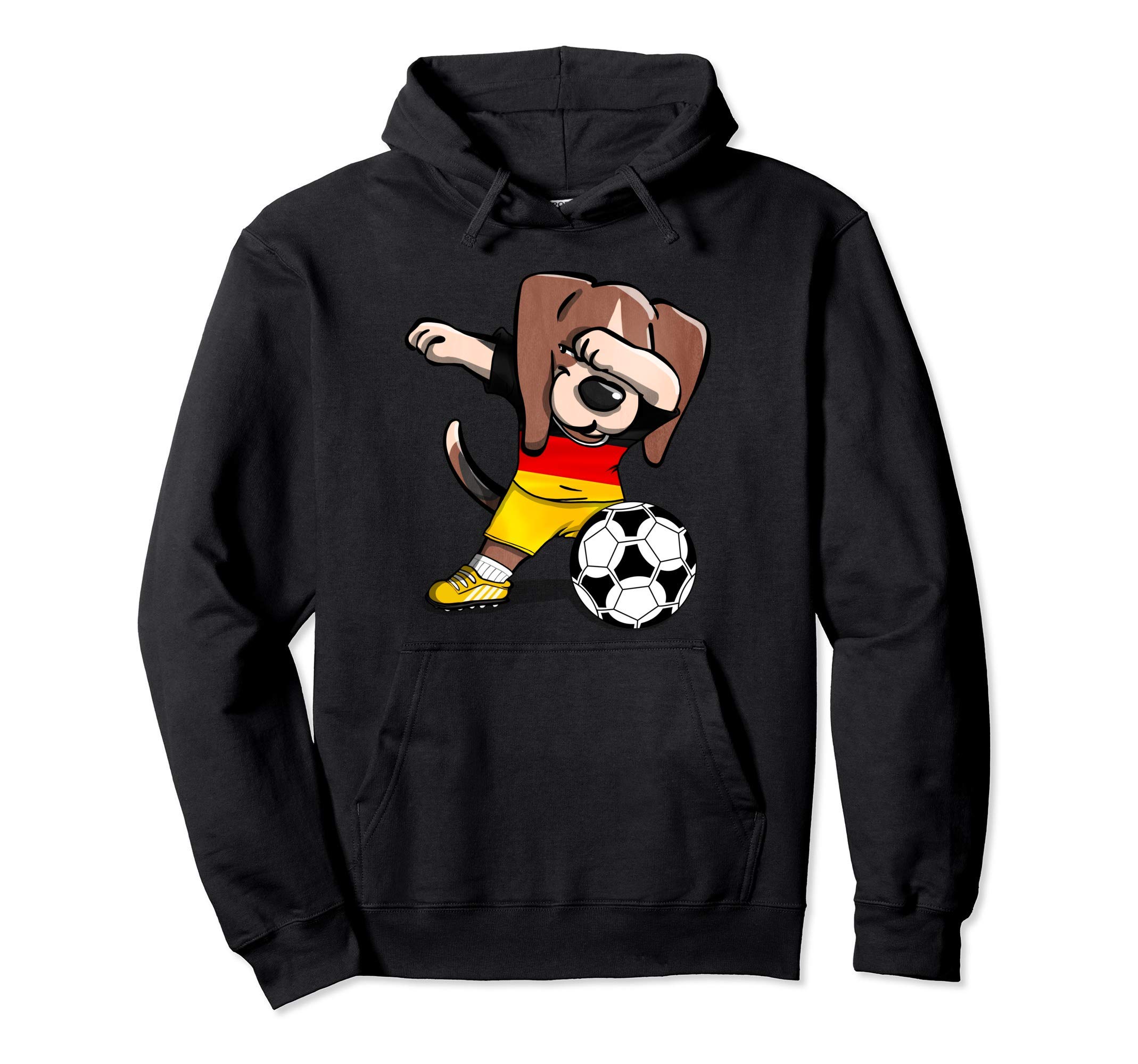 Dabbing Beagle Dog Germany Football - German Flag Soccer Pullover Hoodie