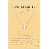 TGOLM Angel Number Necklace 18k Gold Plated Stainless Steel Faux Pearl Choker Chain Aesthetic Accessories Jewelry for Women 16"