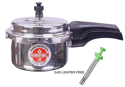 SARAL PRESSURE COOKER OUTER LID - 3 LTR. THICK BASE WITH INDUCTION BASE