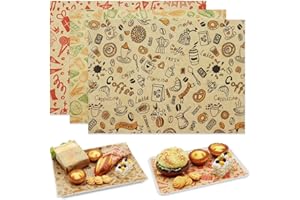 SWEETSTAR Food Paper Sheets 11"x15" - 300Pcs Paper Liners for Plastic Food Basket, Premium Deli Sandwich Wrappers, Best Kraft Food Wrapping Paper Sheets for Picnic, Festival, Fair or BBQ.