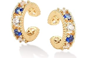 MEVECCO Gold Ear Cuff Earring 18K Gold Plated Non Pierced Ear Cartilage Clip on Wrap Hoop Tiny Chunky Blod Thick Simple Minimalist Handmade Delicate Hypoallergenic Ear Cuff Fake Earrings Women Gift