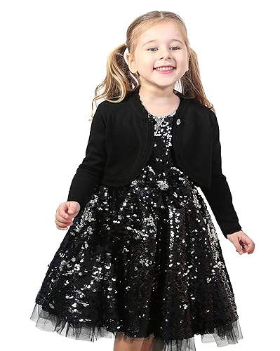 Lilax Baby Girls' Knit Long Sleeve Button Closure Bolero Cardigan