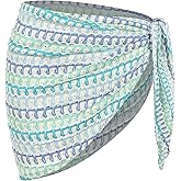 ZAFUL Sarong Coverups for Women Beach Vacation Fishnet See Thru Tie Side Bathing Suit Cover Up Mini Skirt