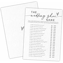 TPYEN Guess Over Or Under Bridal Shower Game Cards - 30 Pcs Minimalist Wedding Party Game Set