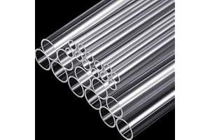 TAIYIN 24 pcs Acrylic Tube 12 Rigid Tubing 1''(25 mm) OD x 1 mm Wall Thickness 12 Plastic Tube 1/2 ''(12 mm) OD x 1 mm Wall Thickness 16'' Length Clear DIY Acrylic Tube for Advertising Medical Lighting