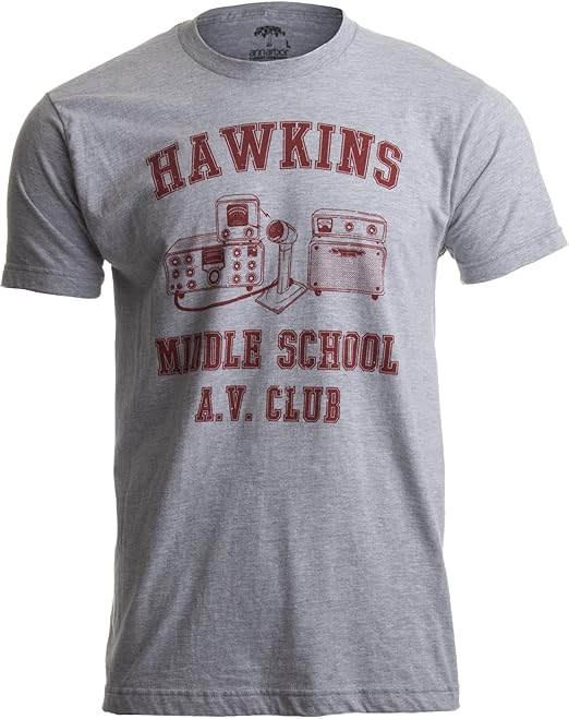 „Hawkins Middle School A.V. Club“ - 1980s Stranger - Vintage-Stil Herren T-Shirt mit Schriftzug