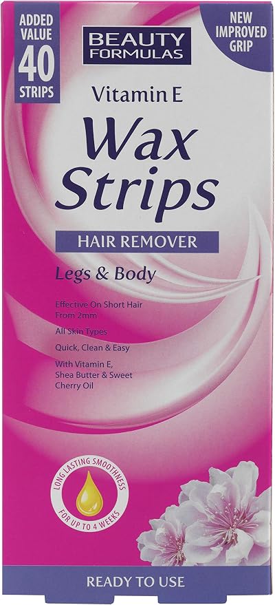 Beauty Formulas Cold Wax Strips 40's with Aloe Vera Vitamin E