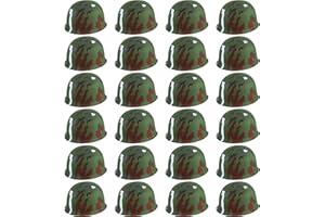Cotiny 24 Pcs Kids Army Helmet Plastic Camouflage Hats Soldier Cap for Teen Halloween Costume Accessories Camo Party Supplies