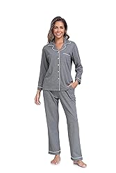 COLORFULLEAF Women's 100% Cotton Long Sleeve Pajama