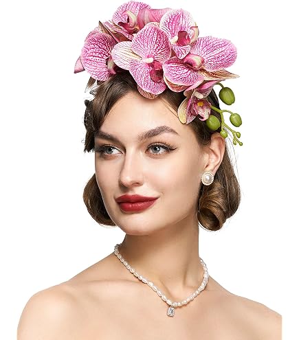 Amazon.com: Coucoland White Flower Hat Fascinator - Women display picture 1