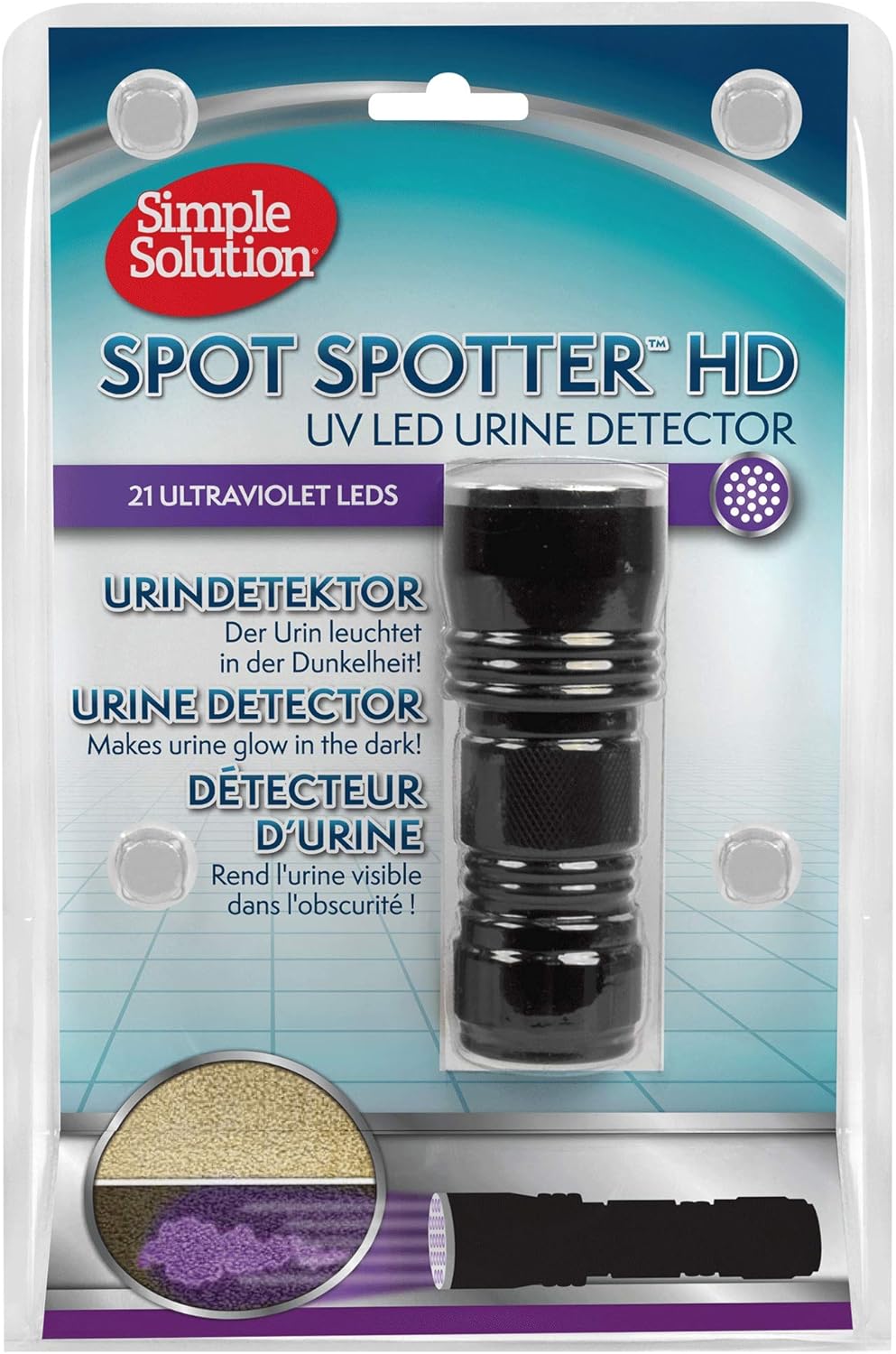 Simple Solution Foco de Spotter UV Detector de Orina Linterna