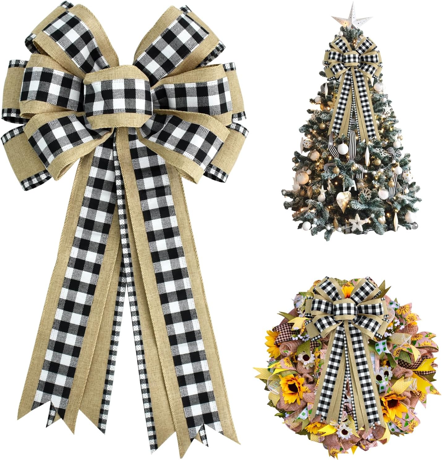 Bows & Ribbons - TONIFUL Burlap Plaid Bows All