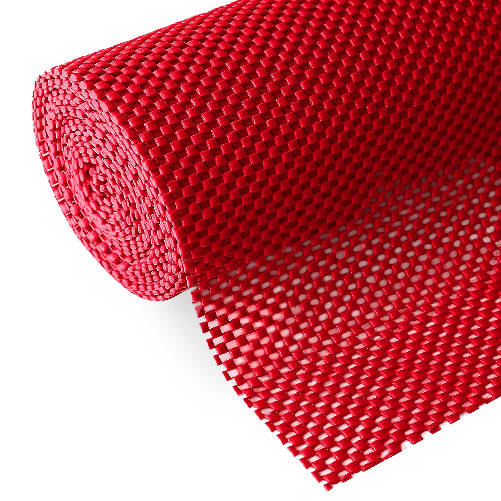 Photo 1 of Rubberized Shelf Liner, Non-Adhesive Roll Drawer Liners 12 Inches x 20 Feet for Drawers, Non Slip Grip Durable Strong Clean, for Cabinets, Kitchen, Storage, Desks, Kitchenware, Tableware, Red