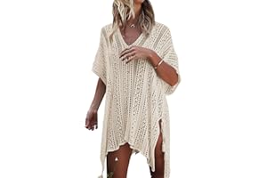 Jeasona Women’s Bathing Suit Cover Up for Beach Pool Swimwear Crochet Dress