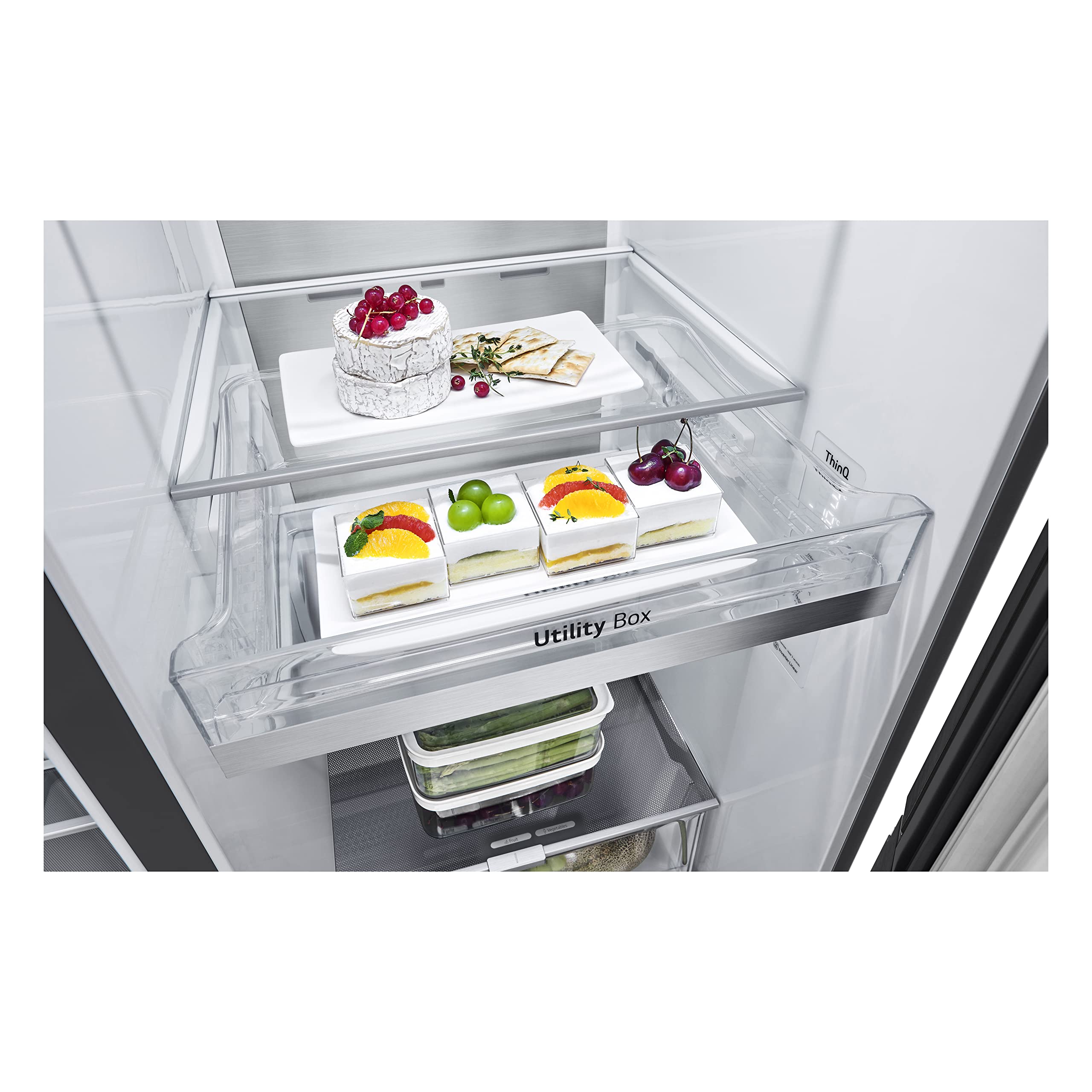 LG Electronics GSXV90MCDE Side-by-Side mit InstaView Door-in-Door | Craft Ice | EIS-, Crushed - und Wasserspender | 635 Liter Kapazität | Festwasseranschluss | Schwarz 2