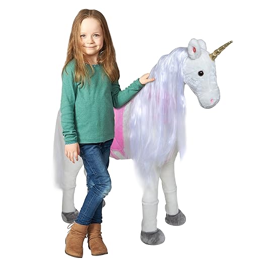 title=Pink Papaya- Unicorno di peluche XXL 105cm Lissy, Cavallo giocattolo cavalcabile