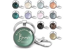 Equsion 24 Pcs Christian Keychains Mini Bible Verse Keyrings with Scripture Quote Religious Church Gifts for Christmas Family Staff (Vintage)