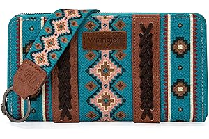 Wrangler Wallet Purse for Women Western Aztec Clutch Wristlet Wallet with Credit Card Holder