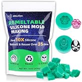 JDiction Reusable Silicone Mold Making Kit, 16oz Remeltable Silicone for Mold Making, No Mix, Non-Toxic, Odorless Silicone Rubber for Resin, Epoxy, Picky Pad, Clay, Soap, Candle, Small Crafts