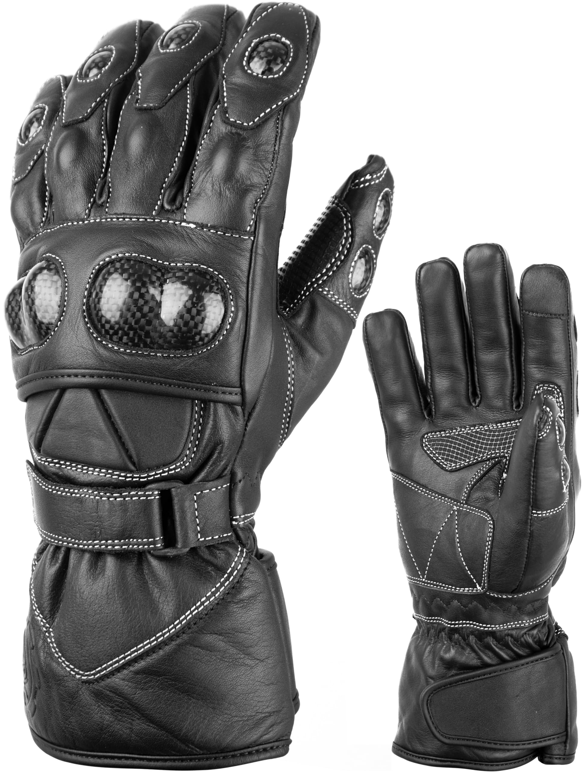 ADM leather gloves for motorcycle, motorbike, hiking & other outdoor sports full finger gloves suitable for winter with i touch compatible 9012 (xl)