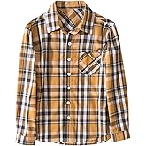Tronjori Boy's Long Sleeve Button Down Woven Shirt