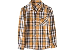 Tronjori Boy's Long Sleeve Button Down Woven Shirt