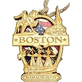 Boston Ornament Massachusetts Christmas Tree Decoration Historic Colonial City Handmade Holiday Home Decor, Made in The USA