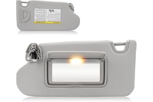 AEAGLE Sun Visor with Vanity Light for 2013-2018 Nissan Altima Without Sunroof, Left Driver Side Gray Sunvisor Replacement 96401-3TA2A