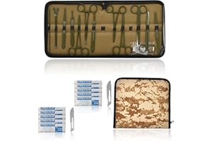 OdontoMed2011 Student Kit- First Aid Kit 24 Pcs Advanced Lab Student Kit for Anatomy & Biology Students Lab Veterinary Botany Stainless Steel Instruments & 11 Bonus Scalpel Handle MLT-01