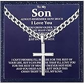 Besteel 925 Sterling Silver Cross Necklace Beveled Edge for Men Women 5mm Stainless Steel Non Tarnish Durable Cuban Link Curb Chain Crucifix Pendant Necklace Jewelry 16-30 Inches Christian Baptism Gifts