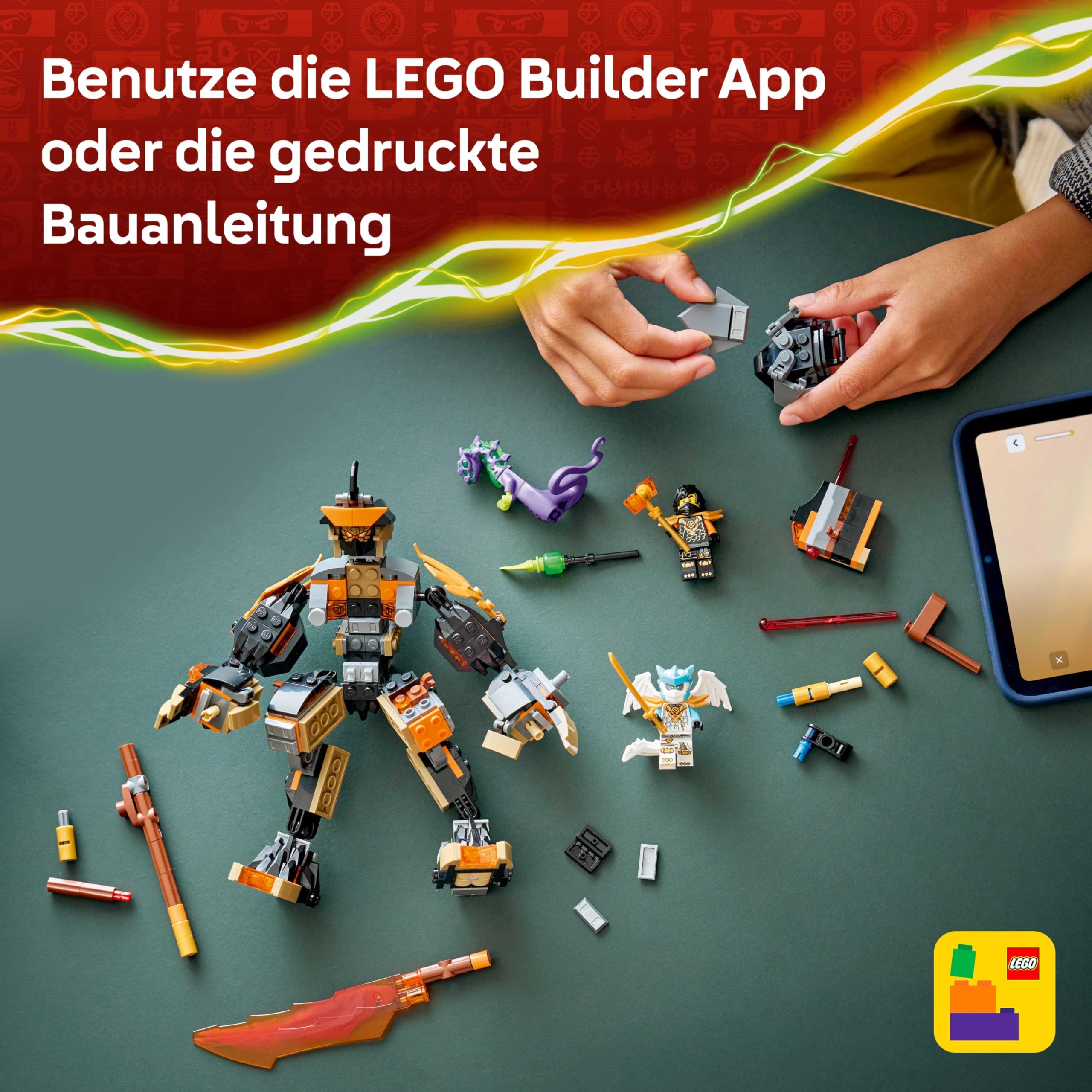 LEGO NINJAGO Coles Action-Mech und Drachen-Zane - Ninja Spielzeug für Jungen und Mädchen - Modellbau mit Actionfigur, 3 Minifiguren und Schwertern - Geschenk für Kinder ab 7 Jahren - 71854 6