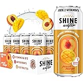 Shine Water Peach Mango Vitamin D Electrolyte Drinks 12-Pack, Sugar Free Flavored Water with Magnesium, Zinc & Antioxidants, Low Calorie Hydration Beverage, Plant-Based Vitamin Water Zero Sugar