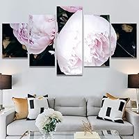 SIGNWIN 5 Panel Canvas Wall Art Pink Arrangement for Home Decorations Ready to Hang - 60