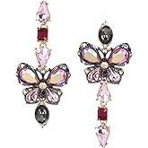 Betsey Johnson Butterfly Mismatch Linear Earrings