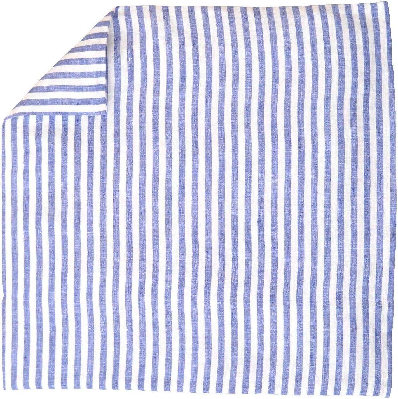 Luxury Linen Damask Navy Blue and White Striped Euro Shams 26x26 Square Pillow Cover Multicolor Ticking Small Thin Pin French Vertical Stripe Sofa Throw Accent Decorative Couch Reversible Covers Case