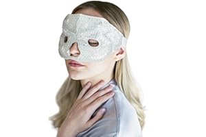 Hot and Cold Therapy Gel Bead Facial Eye Mask by FOMI Care | Ice Mask for Migraine Headache, Stress Relief | Reduces Eyes Puffiness, Dark Circles | Fabric Back | Freezable, Microwavable (Gray)
