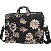 MOSISO Laptop Bag for Women, 15 inch Computer Bag Compatible with MacBook, HP, Dell, Lenovo, Asus, Notebook, 15.6 inch Laptop Shoulder Carrying Messenger Sleeve with Strap, Vintage Floral