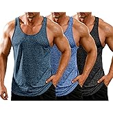 COOFANDY Men's 3 Pack Gym Tank Tops Y-Back Workout Muscle Tee Training Bodybuilding Fitness Sleeveless T Shirts