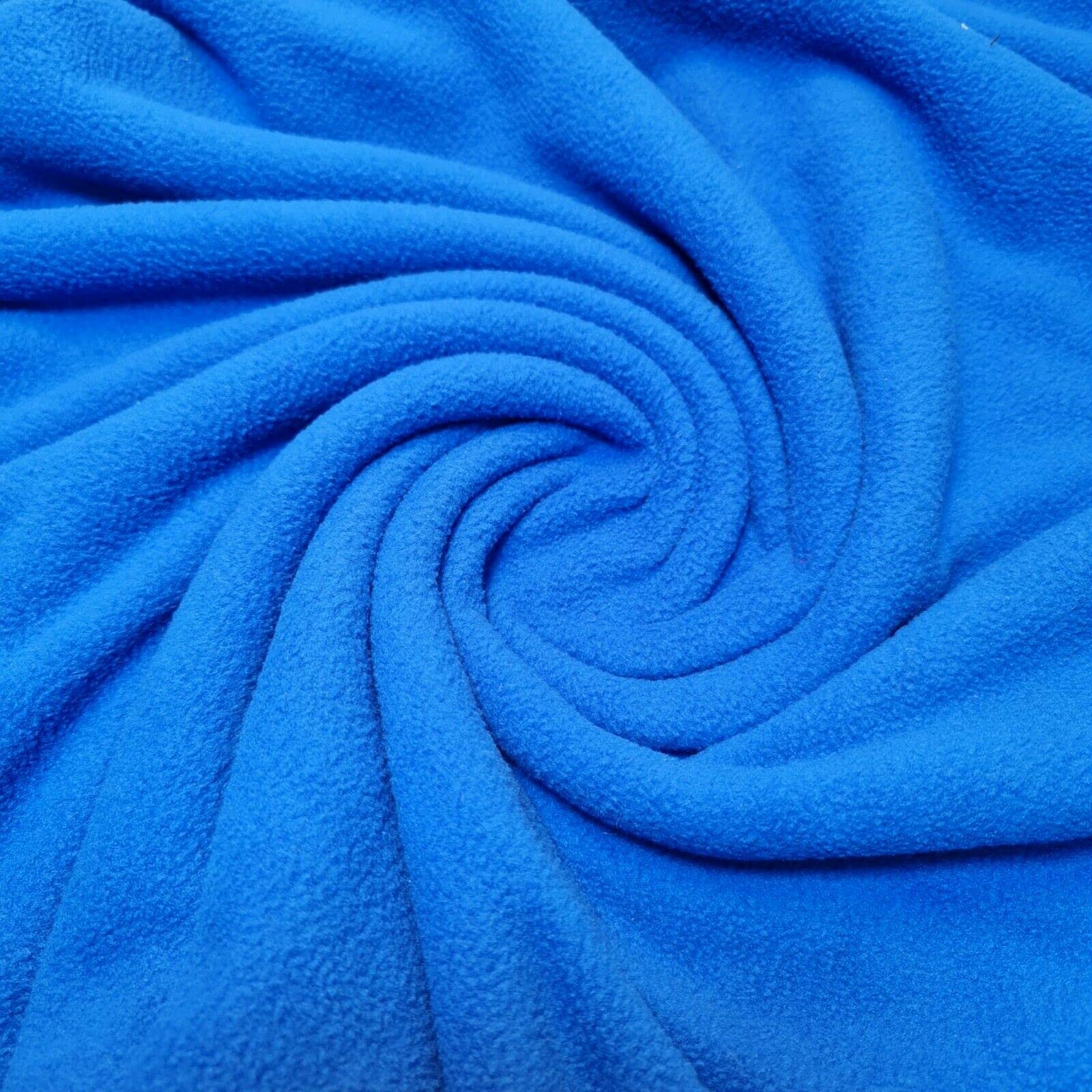 Antipil Polar Fleece Fabric Superior Quality Warm Soft Pile Dress Craft Fabric Material 58" - 150 cm Wide Sold As 1 Meter Pre - Cut Lengths (Available in 15 Colours) (Royal Blue)