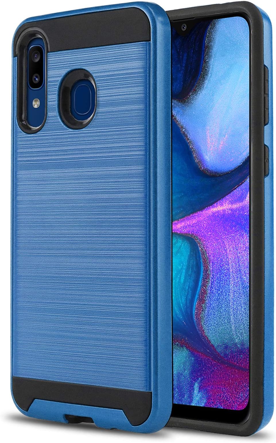 CasemartUSA Phone Case for [Samsung Galaxy A20 / Samsung Galaxy A30], [Protech Series][Blue] Shockproof Brushed Slim Cover [Impact Resistant][Defender] for Samsung Galaxy A20 & Galaxy A30