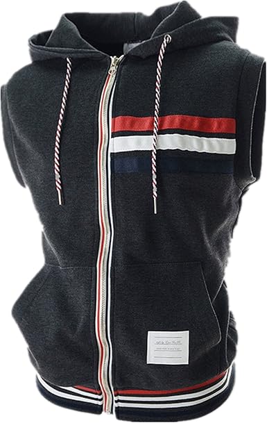 sleeveless zip hoodie men's