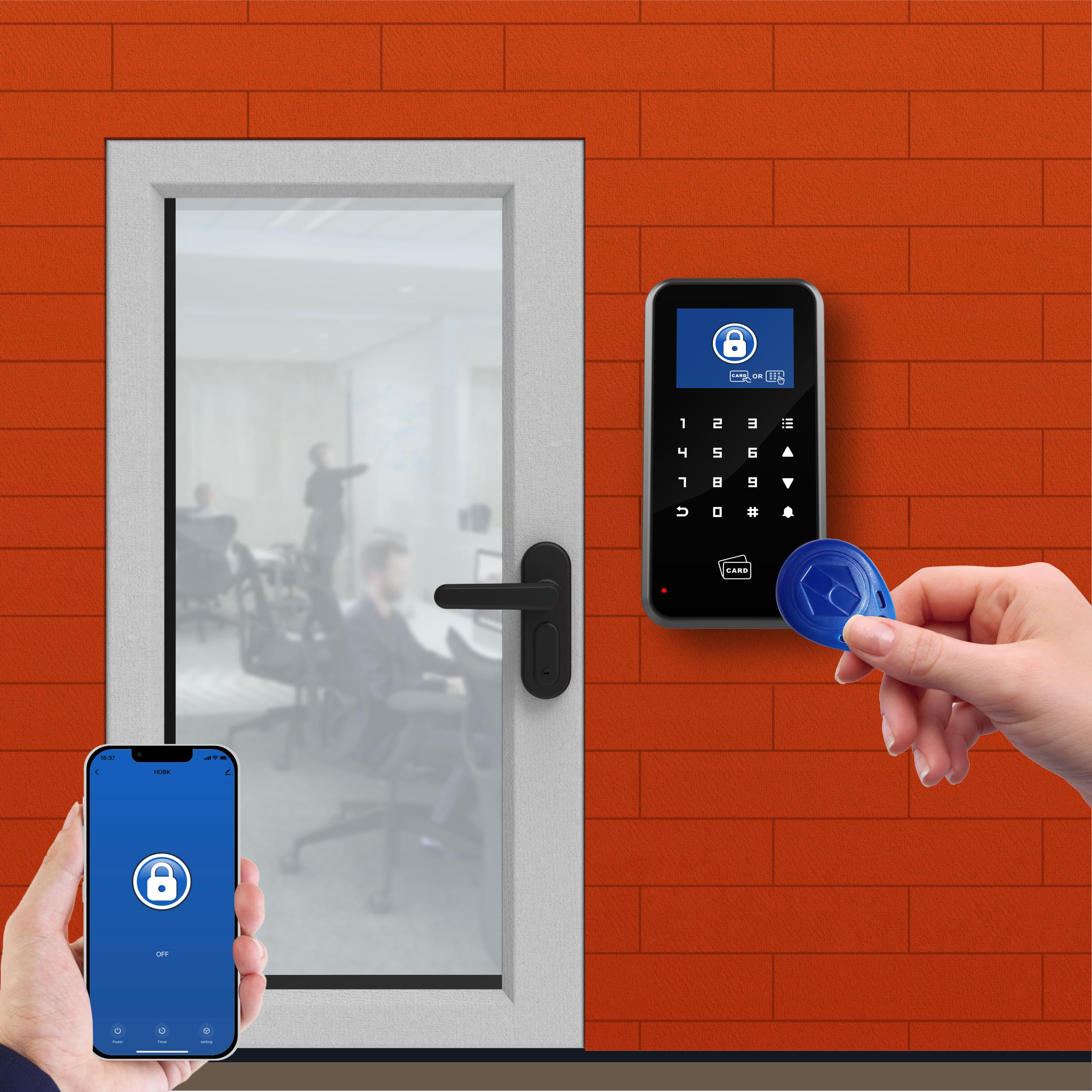 UHPPOTE 2.4-inch Display Door Access Control Touch Keypad 125khz Compatible with WiFi Tuya
