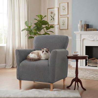 LiveGo Stretch Banquet Armchair Slipcover Dark Gray
