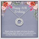 AM ANNIS MUNN Birthday Gifts for Women, 30th 40th 50th 60th 70th 80th 90th Birthday Gifts for Women 925 Sterling Silver 3 4 5 6 7 8 9 Decades Birthday Gifts for Her Jewelry for Women