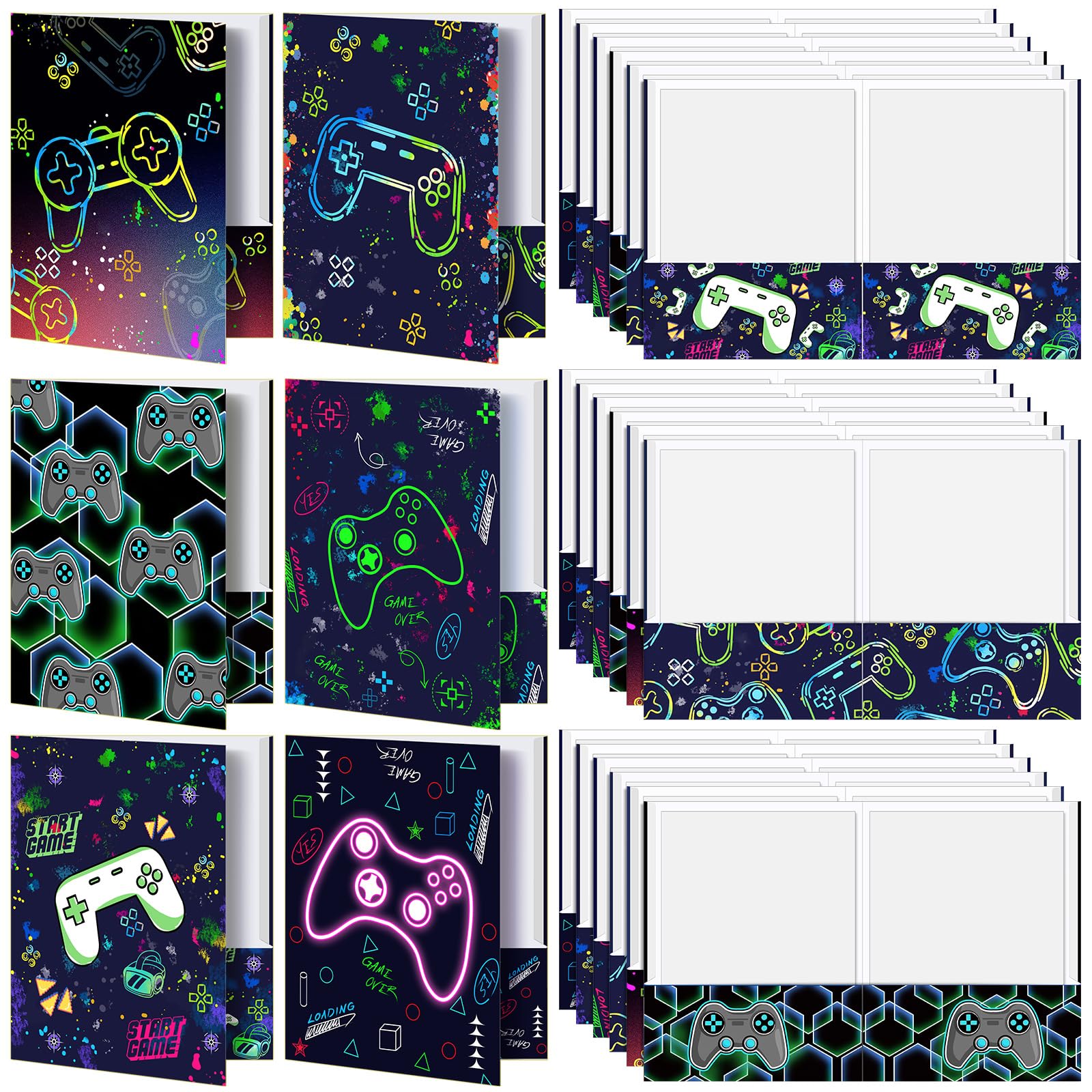 Kosiz 12 Pcs 9x12 Boy Video Game 2 Pocket