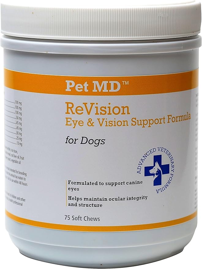 Pet MD ReVision Dog Vision Support Eye Supplement and Vitamins Aids in Prevention of