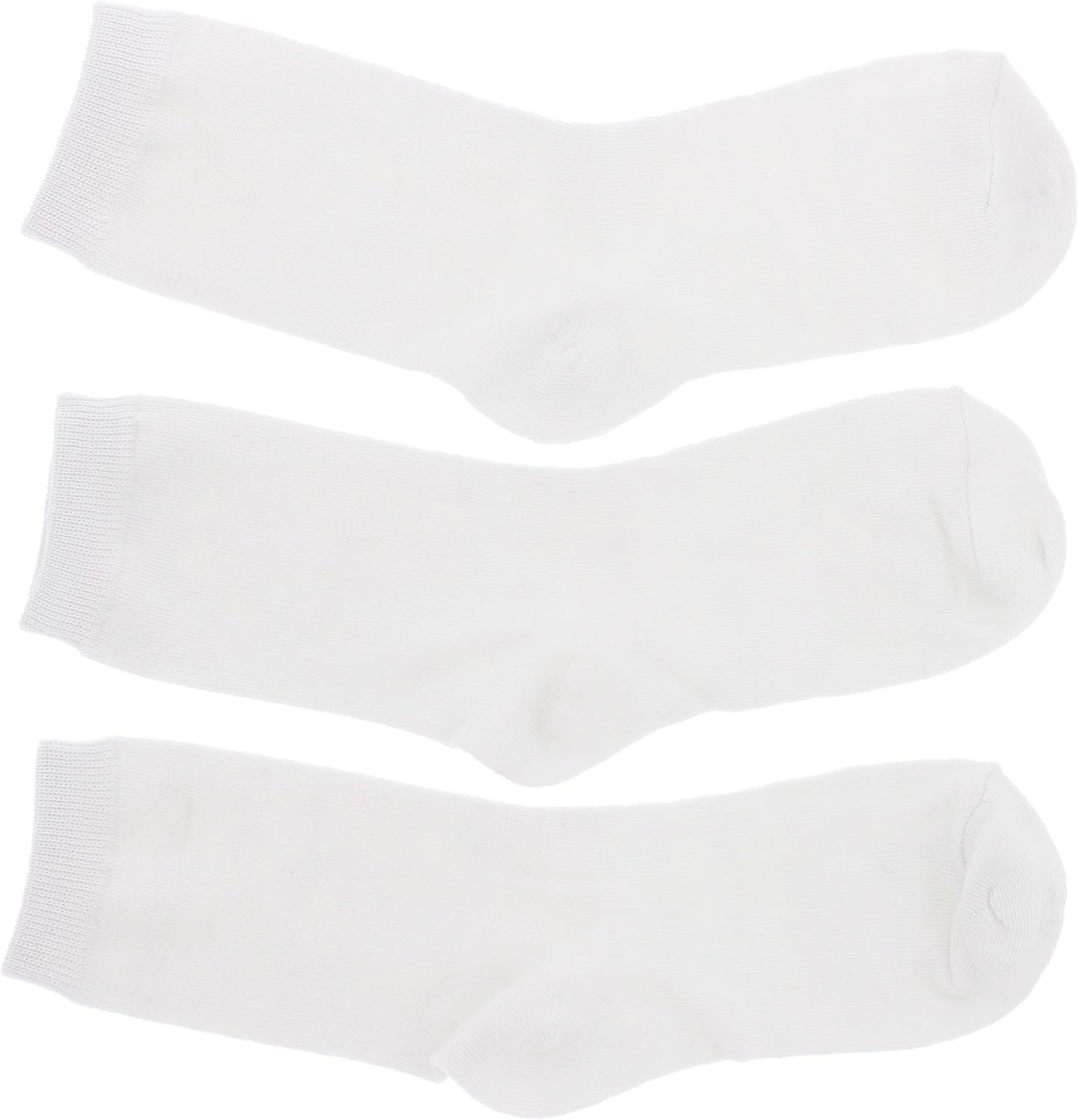 Everbright Women's Plain White Crew Socks, Sock Size 911